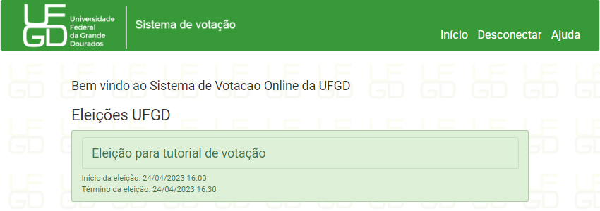 Tela inicial