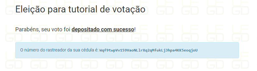 Voto depositado com sucesso